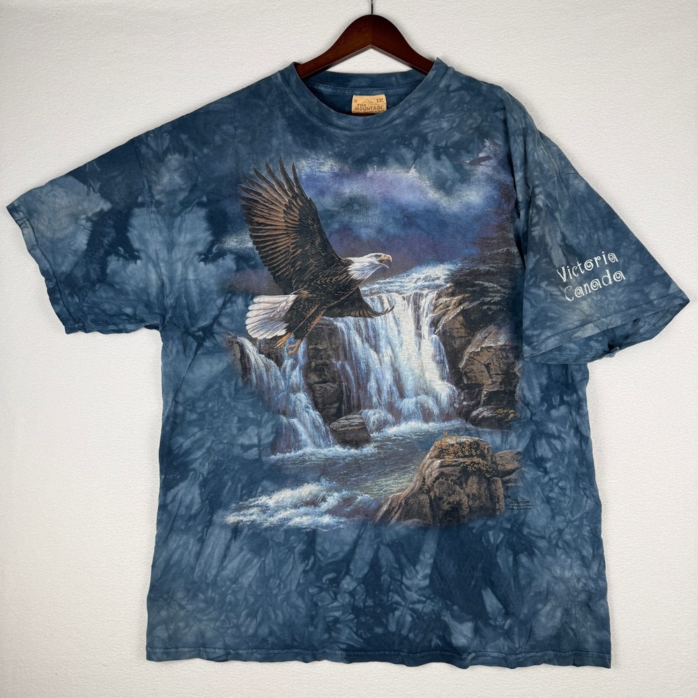 Vtg The Mountain Eagle Waterfall Tie Dye T-Shirt Mens XXL Victoria Canada 2005‎
